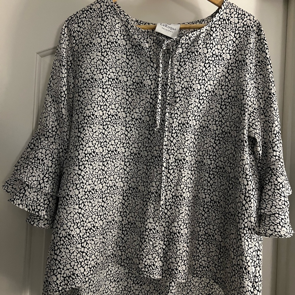 Laroque Original bell sleeve silk top